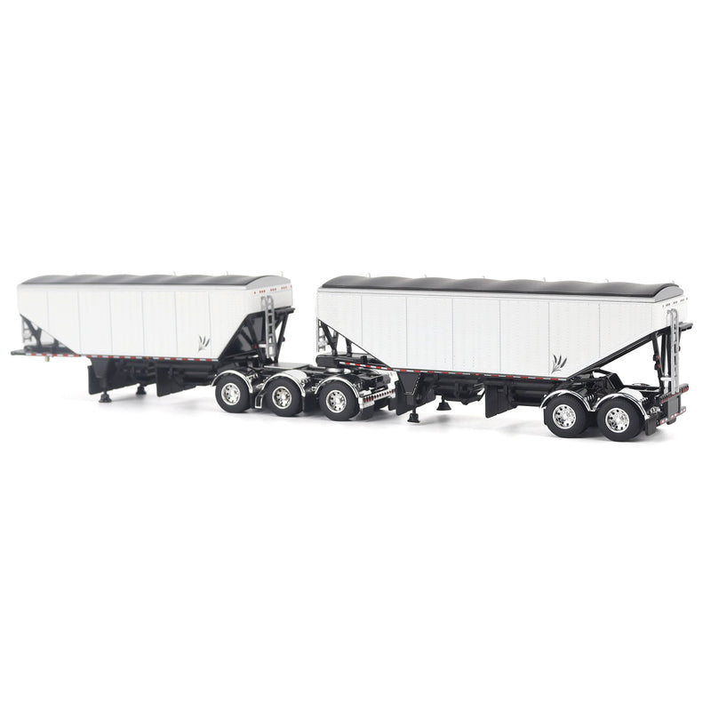 1/64 B-Train Grain Trailers by Diecast Masters, White with Black Frame