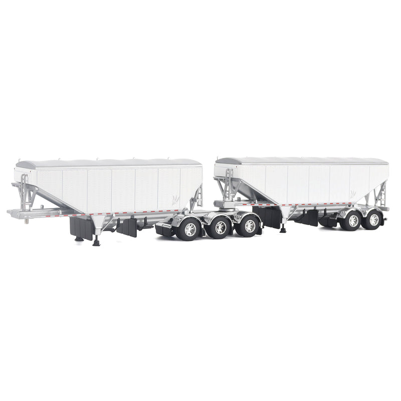 1/64 B-Train Grain Trailers by Diecast Masters, White with Silver Frame