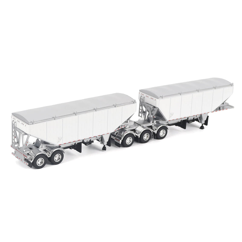 1/64 B-Train Grain Trailers by Diecast Masters, White with Silver Frame