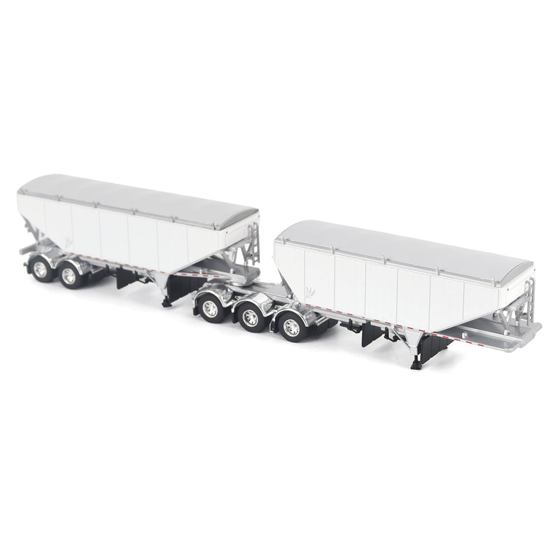 1/64 B-Train Grain Trailers by Diecast Masters, White with Silver Frame