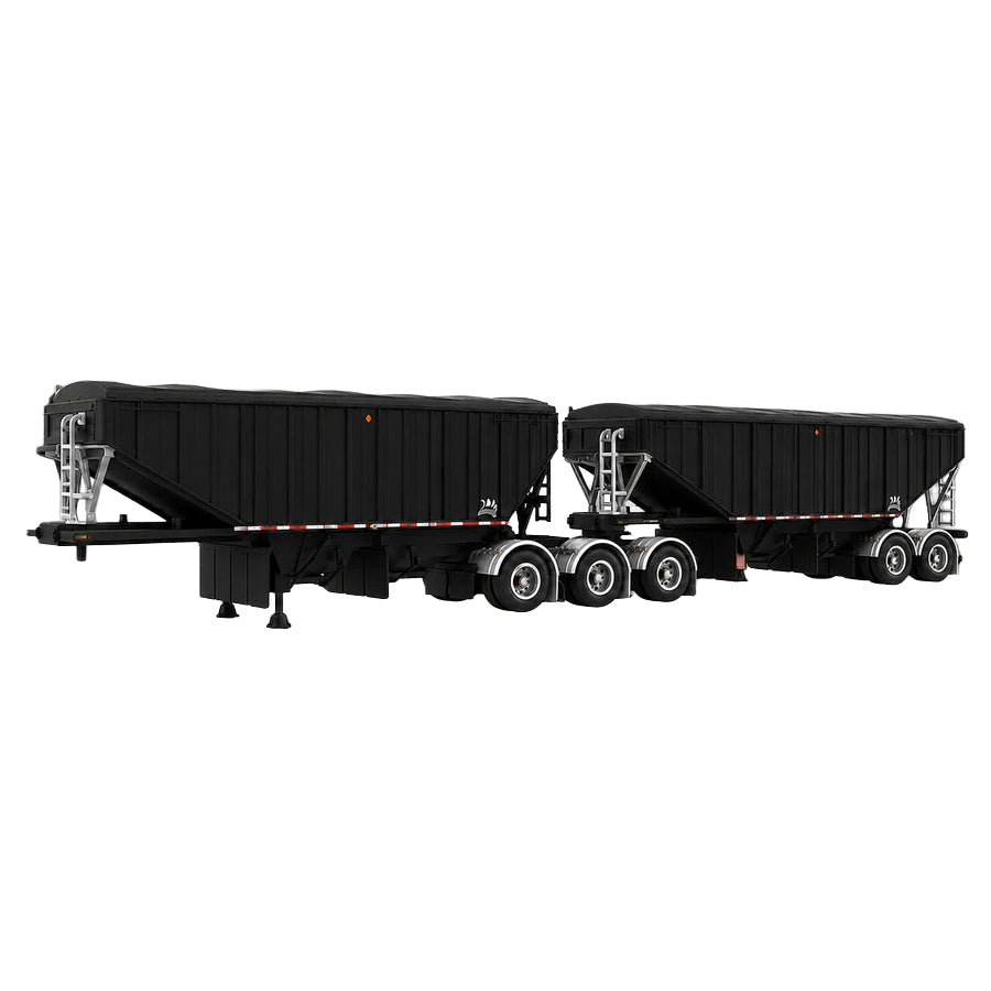 1/64 B-Train Grain Trailers by Diecast Masters, Black with Black