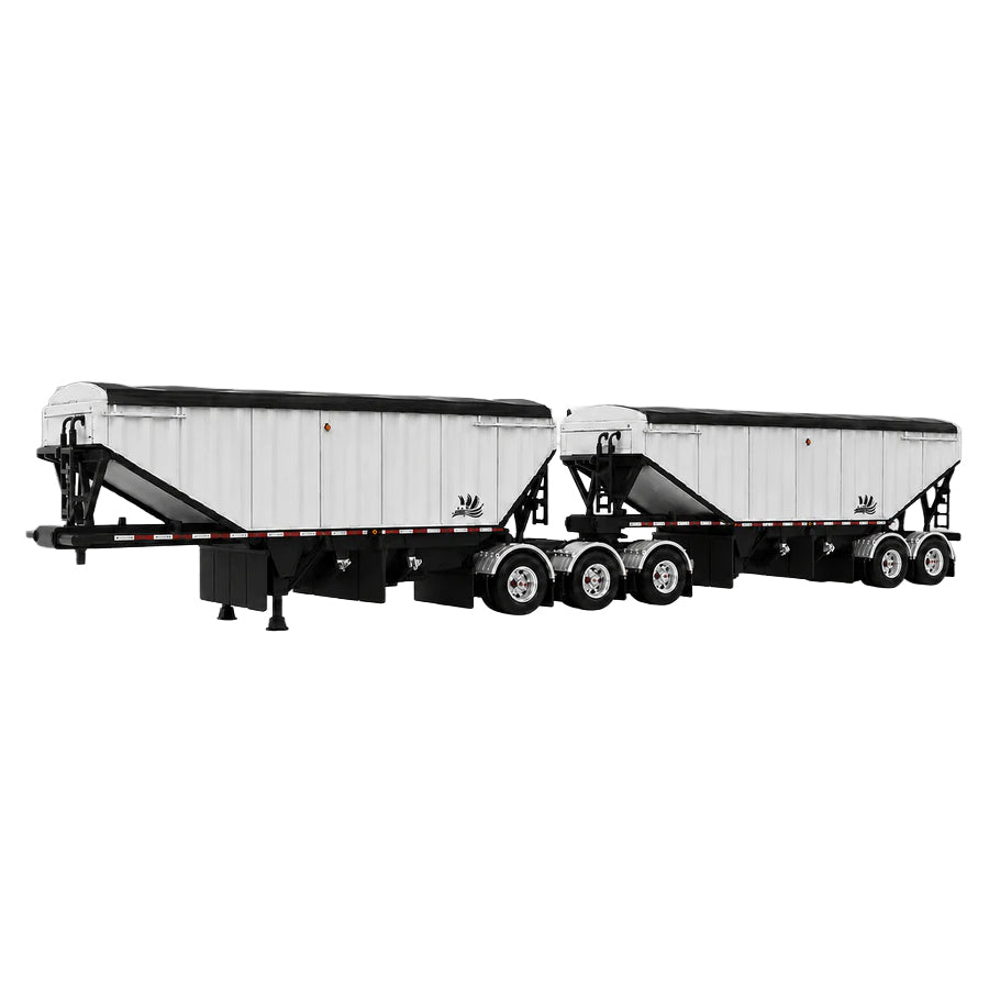 1/64 B-Train Grain Trailers by Diecast Masters, White with Black