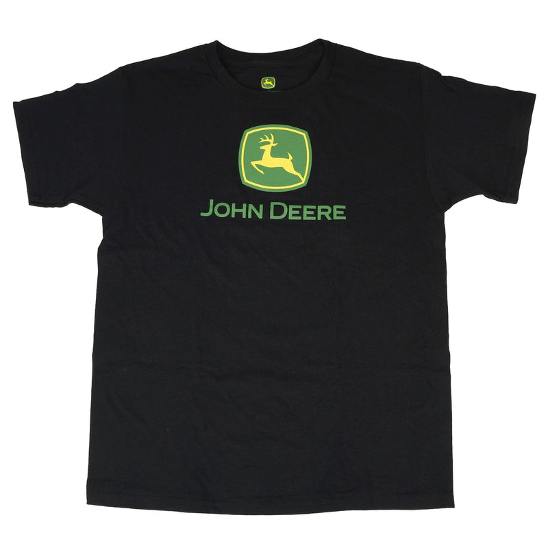 Youth John Deere Logo Black Short Sleeve T-Shirt