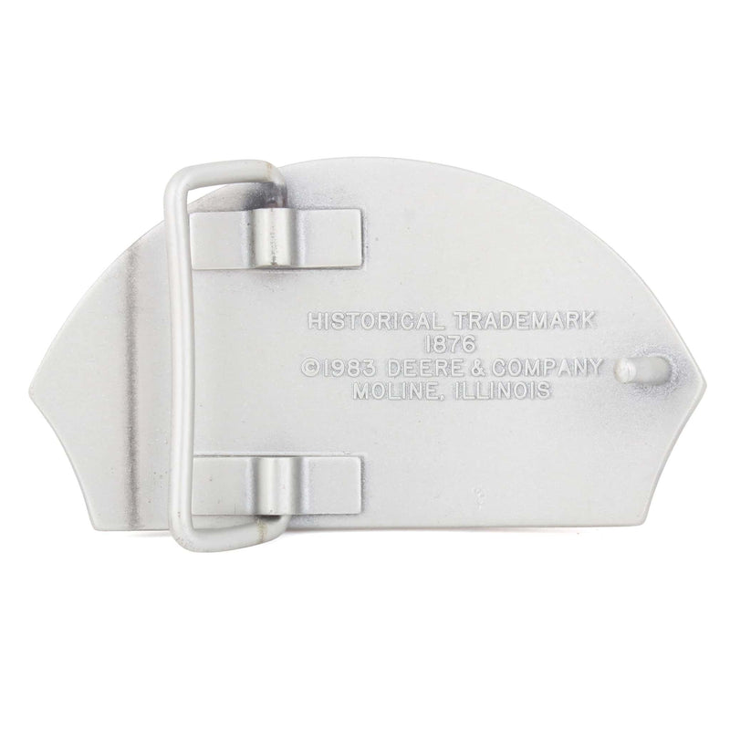 Vintage Small 1983 John Deere 1876 Historical Trademark Silvertone Belt Buckle