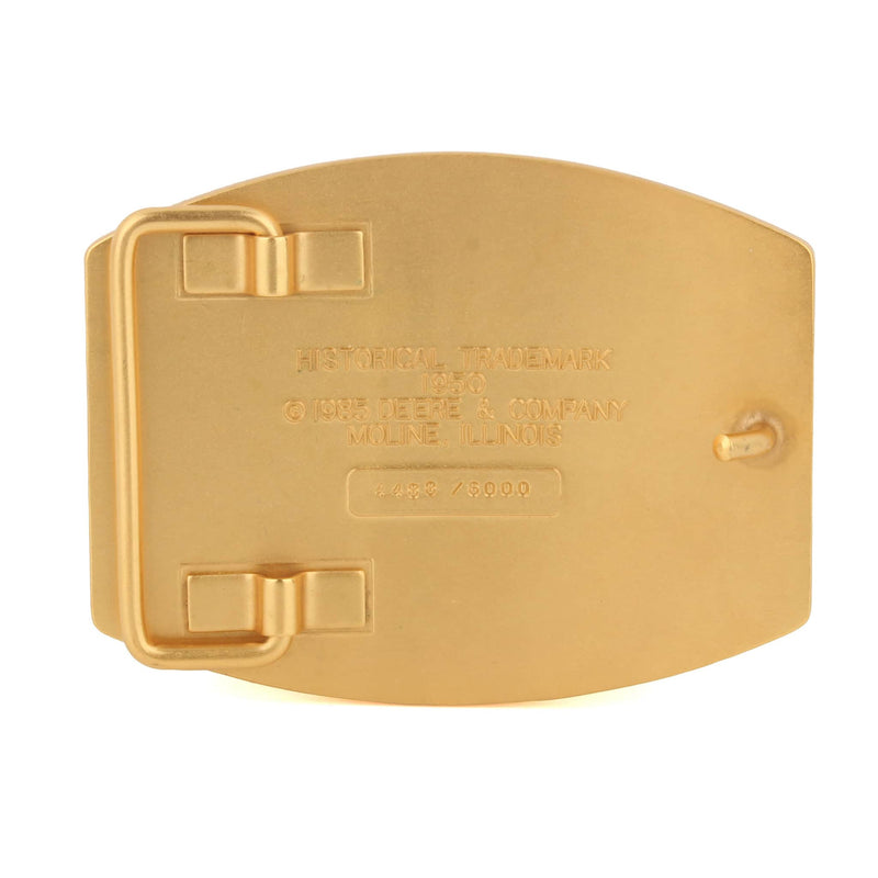 1985 John Deere Historical Trademark Gold Plated Belt Buckle