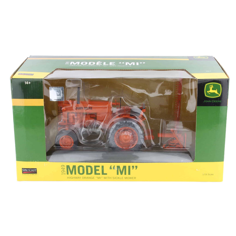 1/16 High Detail John Deere MI Orange Tractor with Sickle Bar Mower