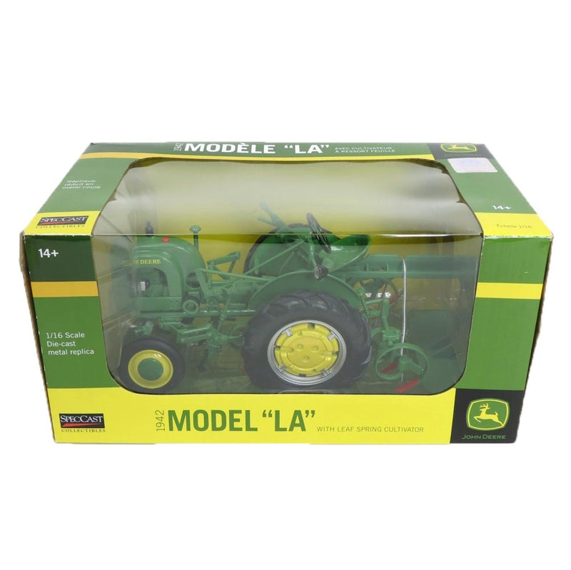 1/16 1942 John Deere Model LA tractor with Leaf Spring Cultivator by SpecCast
