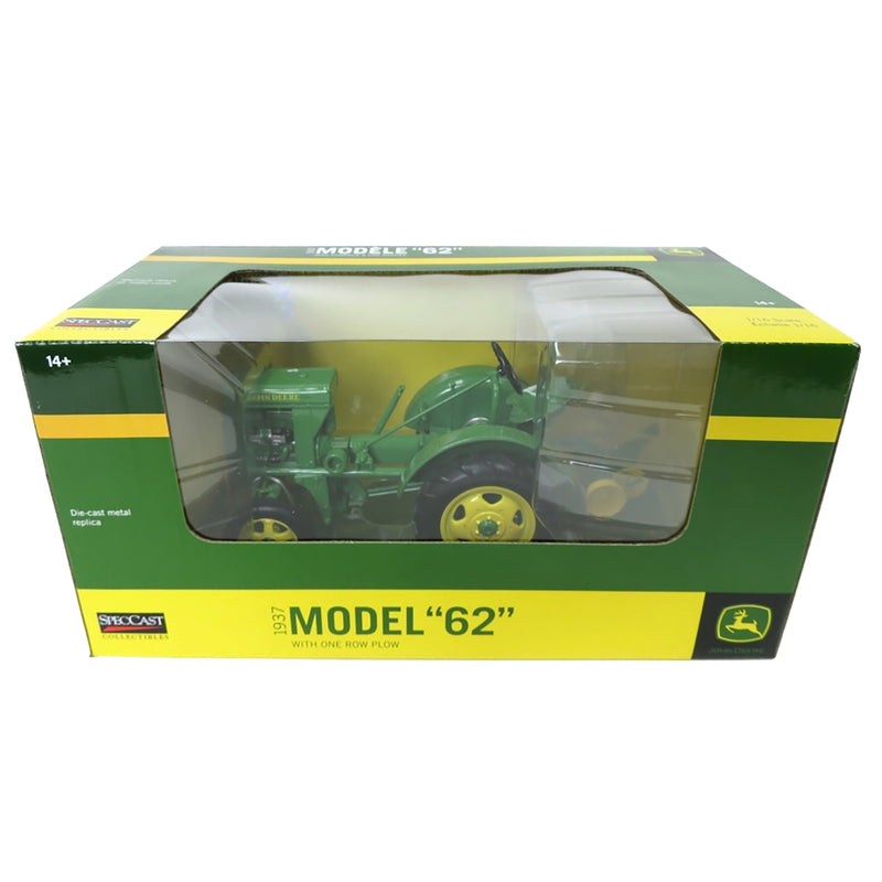1/16 1937 John Deere Model 62 Tractor with One Row Plow by SpecCast