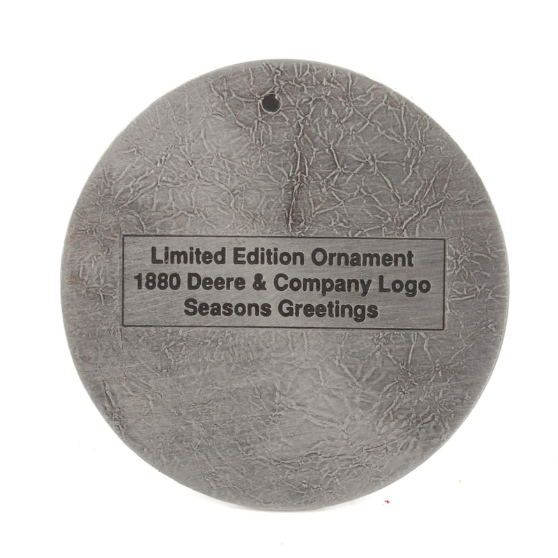 John Deere 1880 Company Logo, 2.5 Inch Round Pewter 1995 Christmas Ornament