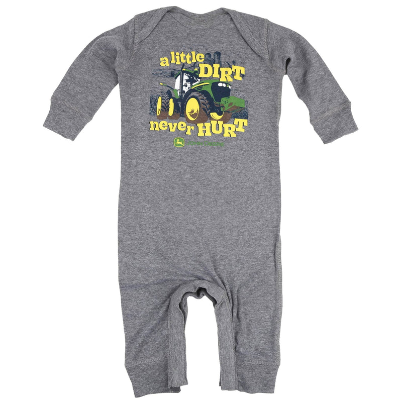 Infant John Deere A Little Dirt Never Hurt Long Sleeve Onesie
