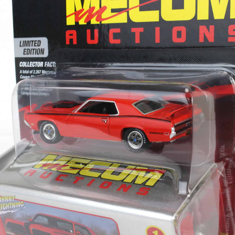 1/64 1970 Mercury Cougar Eliminator, Competition Orange, Mecum Auctions, Johnny Lightning Collector Tin Series 15