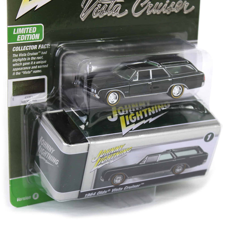 1/64 1964 Oldsmobile Vista Cruiser, Jade Mist Poly, Johnny Lightning Collector Tin Series 16