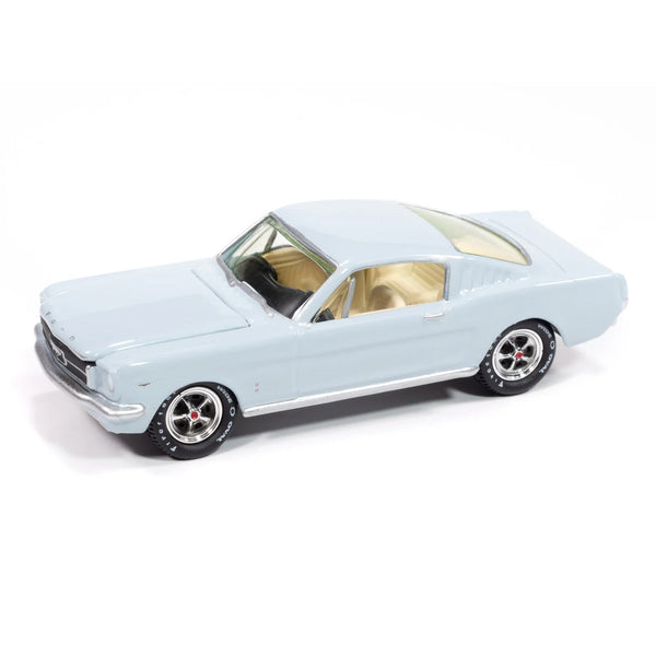 1/64 1965 Ford Mustang Fastback, Arcadian Blue, Johnny Lightning