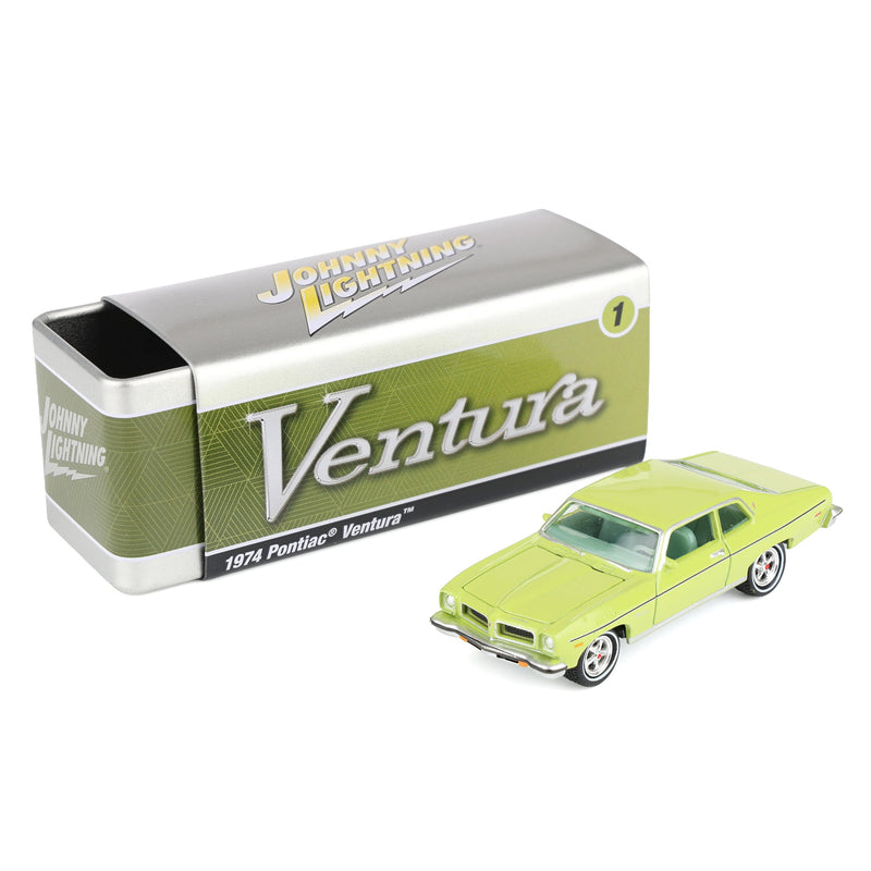 1/64 1974 Pontiac Ventura, Fernmist Green, Johnny Lightning Collector Tin Series