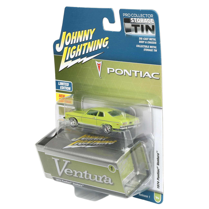 1/64 1974 Pontiac Ventura, Fernmist Green, Johnny Lightning Collector Tin Series