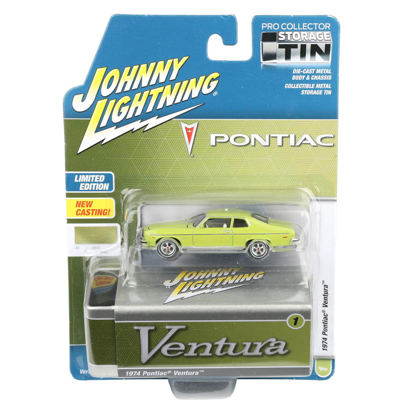 1/64 1974 Pontiac Ventura, Fernmist Green, Johnny Lightning Collector Tin Series
