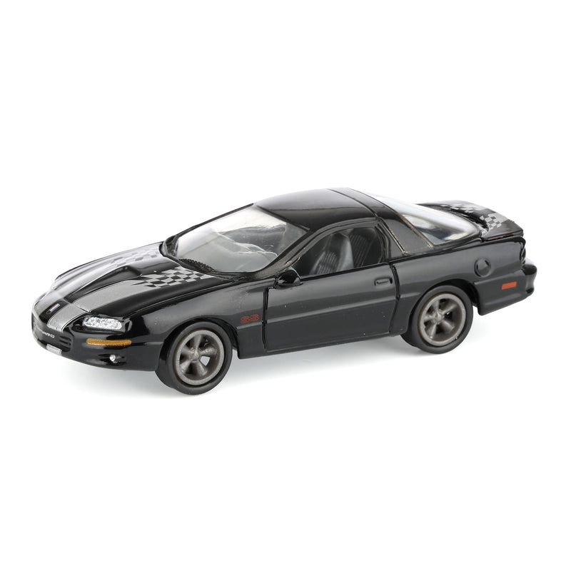 1/64 2002 Chevy Camaro SS 35th Anniversary, Onyx Black, Johnny Lightning Collector Tin Series