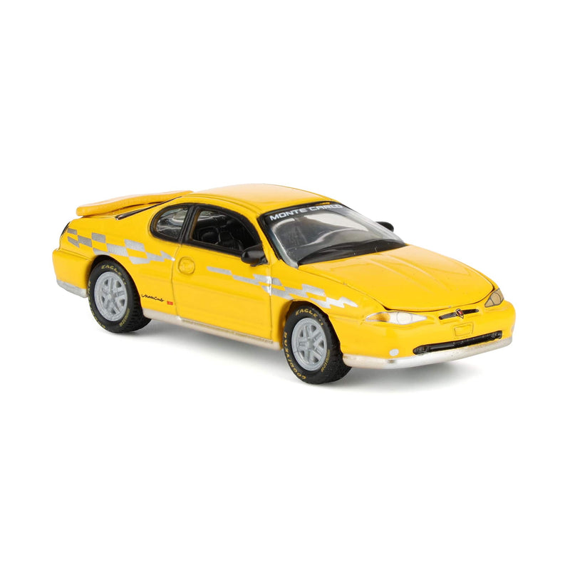 1/64 2002 Chevy Monte Carlo Pace Car, Competition Yellow, Johnny Lightning Collector Tin Series
