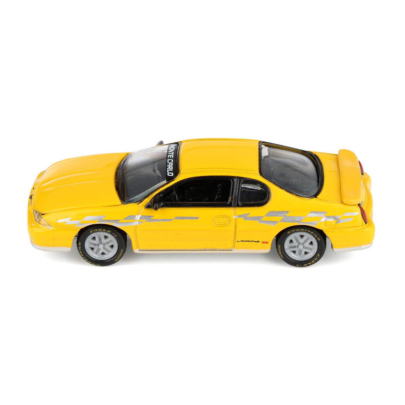 1/64 2002 Chevy Monte Carlo Pace Car, Competition Yellow, Johnny Lightning Collector Tin Series