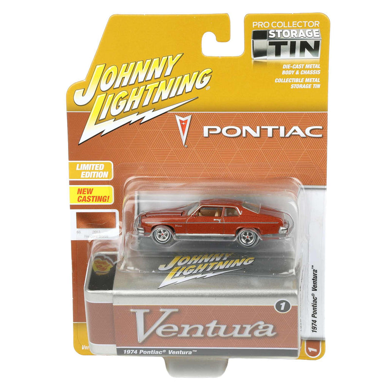 1/64 1974 Pontiac Ventura, Fire Coral Bronze, Johnny Lightning Collector Tin Series