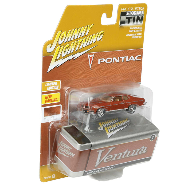 1/64 1974 Pontiac Ventura, Fire Coral Bronze, Johnny Lightning Collector Tin Series