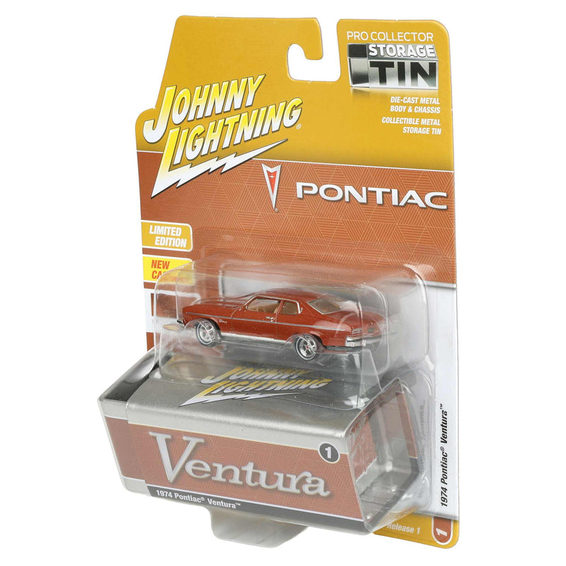 1/64 1974 Pontiac Ventura, Fire Coral Bronze, Johnny Lightning Collector Tin Series