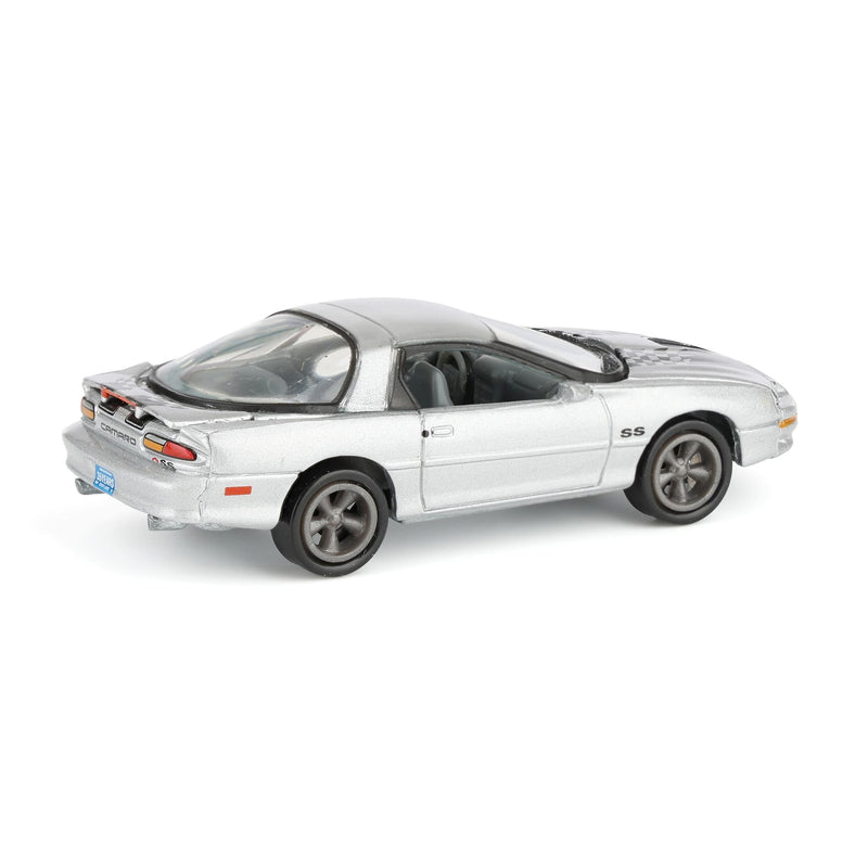 1/64 2002 Chevy Camaro SS 35th Anniversary, Sebring Silver, Johnny Lightning Collector Tin Series
