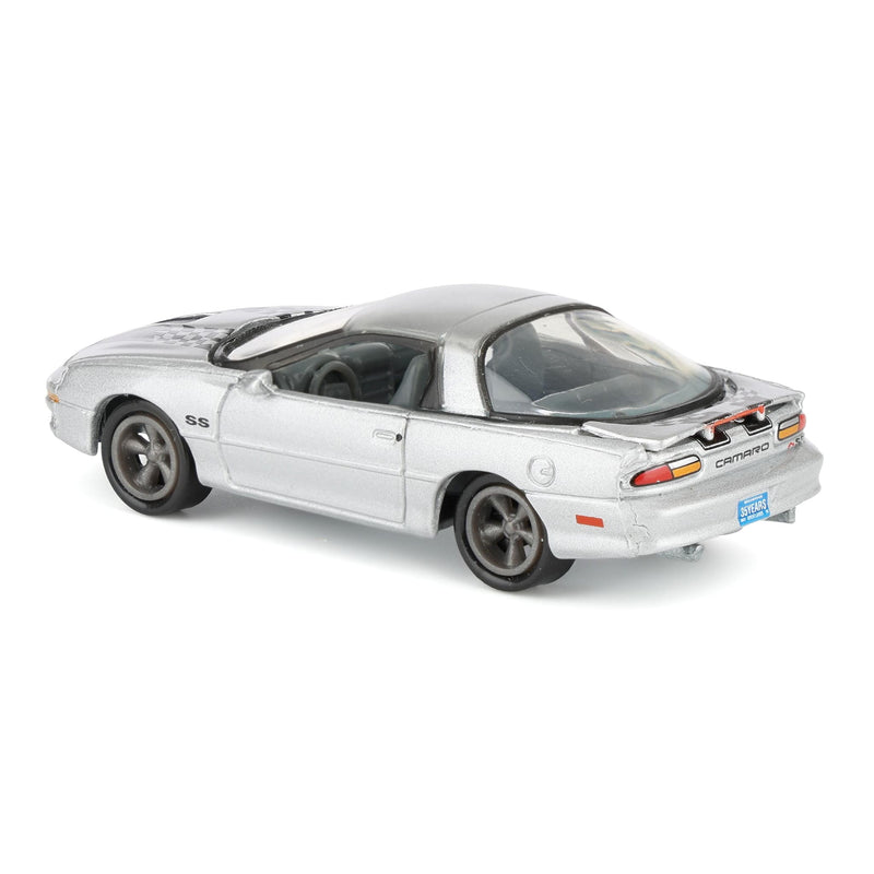 1/64 2002 Chevy Camaro SS 35th Anniversary, Sebring Silver, Johnny Lightning Collector Tin Series