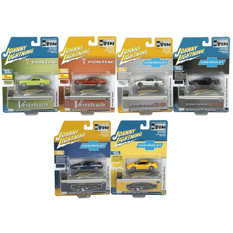 6 Car Set ~ 1/64 Johnny Lightning Collector Tin Series, 2026 Release 1