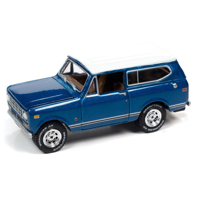 1/64 1979 International Scout II Truck by Johnny Lightning, Dark Blue Metallic