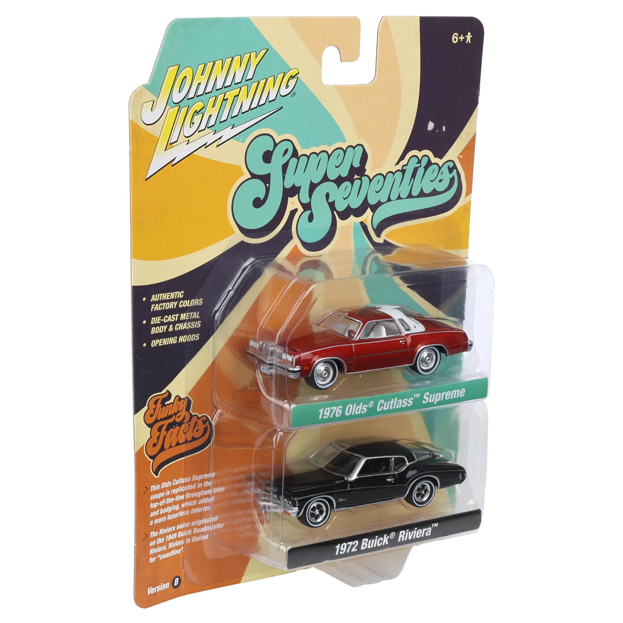 1/64 Johnny Lightning 1976 Oldsmobile Cutlass & 1972 Buick Riviera