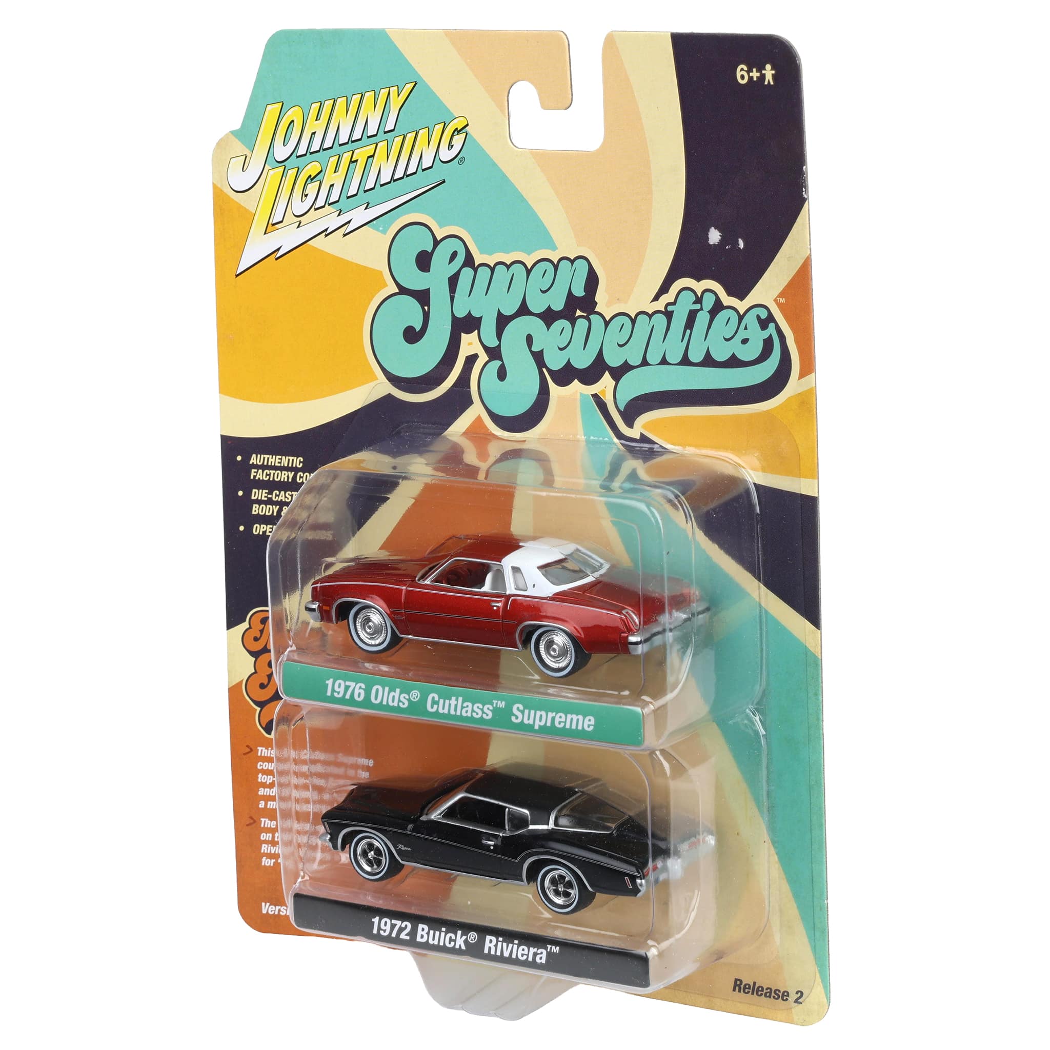 1/64 Johnny Lightning 1976 Oldsmobile Cutlass & 1972 Buick Riviera