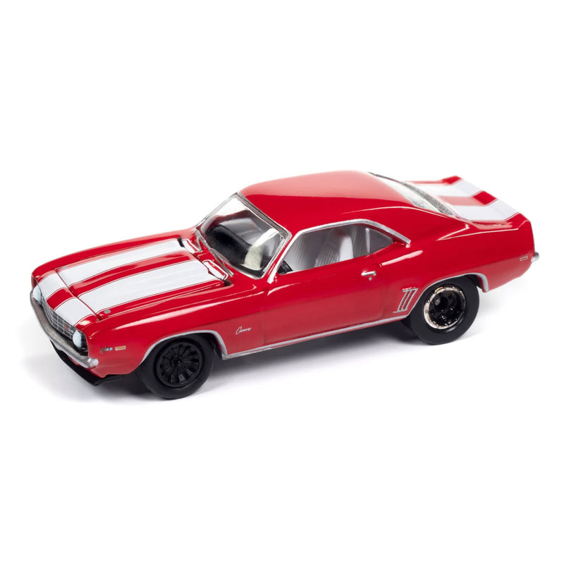 1/64 1969 Chevrolet Camaro Z28, Red with White Stripes, Johnny Lightning Muscle Car Series