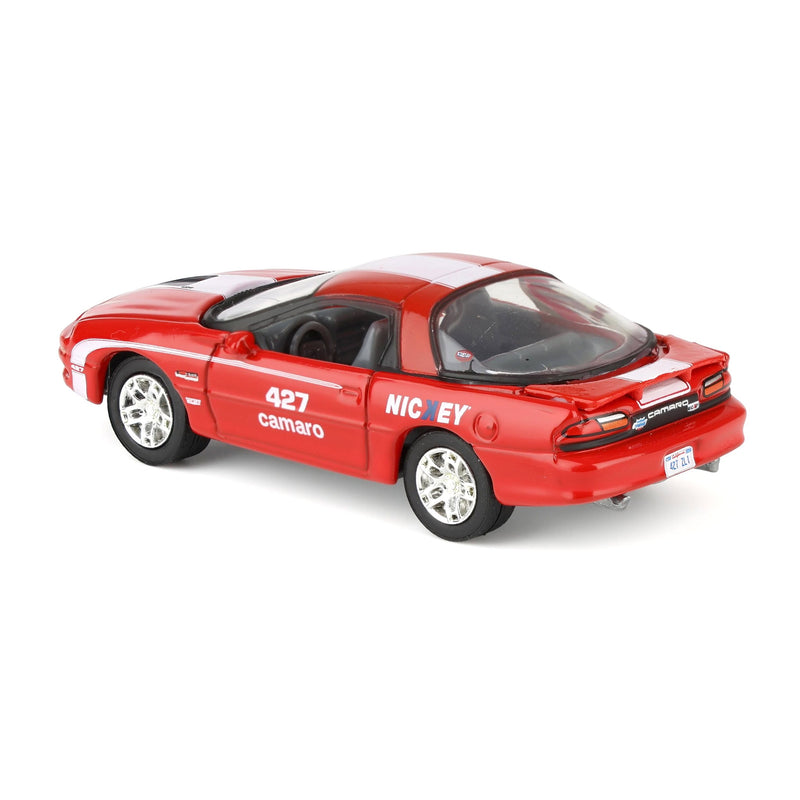 1/64 Nickey 2002 Chevrolet Camaro ZL1, Red with White Stripes, Johnny Lightning Muscle Car Series