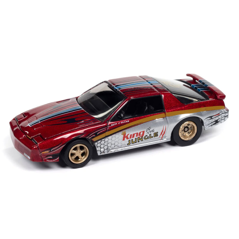 1/64 1987 Pontiac Trans Am King of the Jungle, Metallic Red with Silver & Gold, Johnny Lightning Muscle Car Series