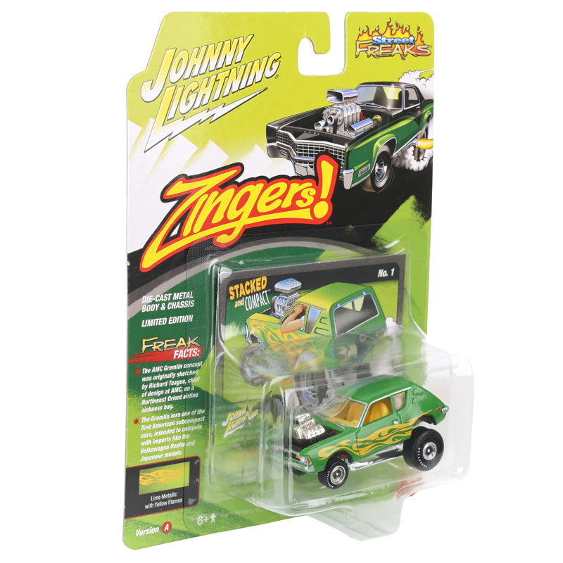 1/64 1971 AMC Gremlin, Metallic Lime Green, Johnny Lightning Zingers