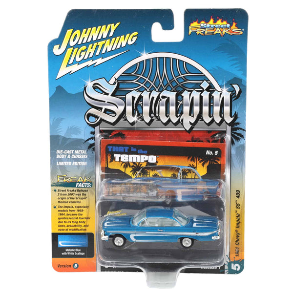 1/64 1961 Chevrolet Impala SS 409, Metallic Blue & White, Johnny