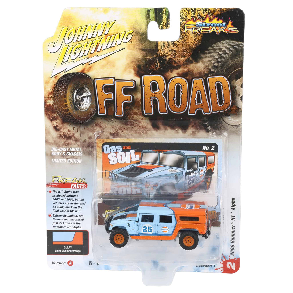 1/64 2006 Hummer H1 Alpha, Gulf Oil, Johnny Lightning Off Road