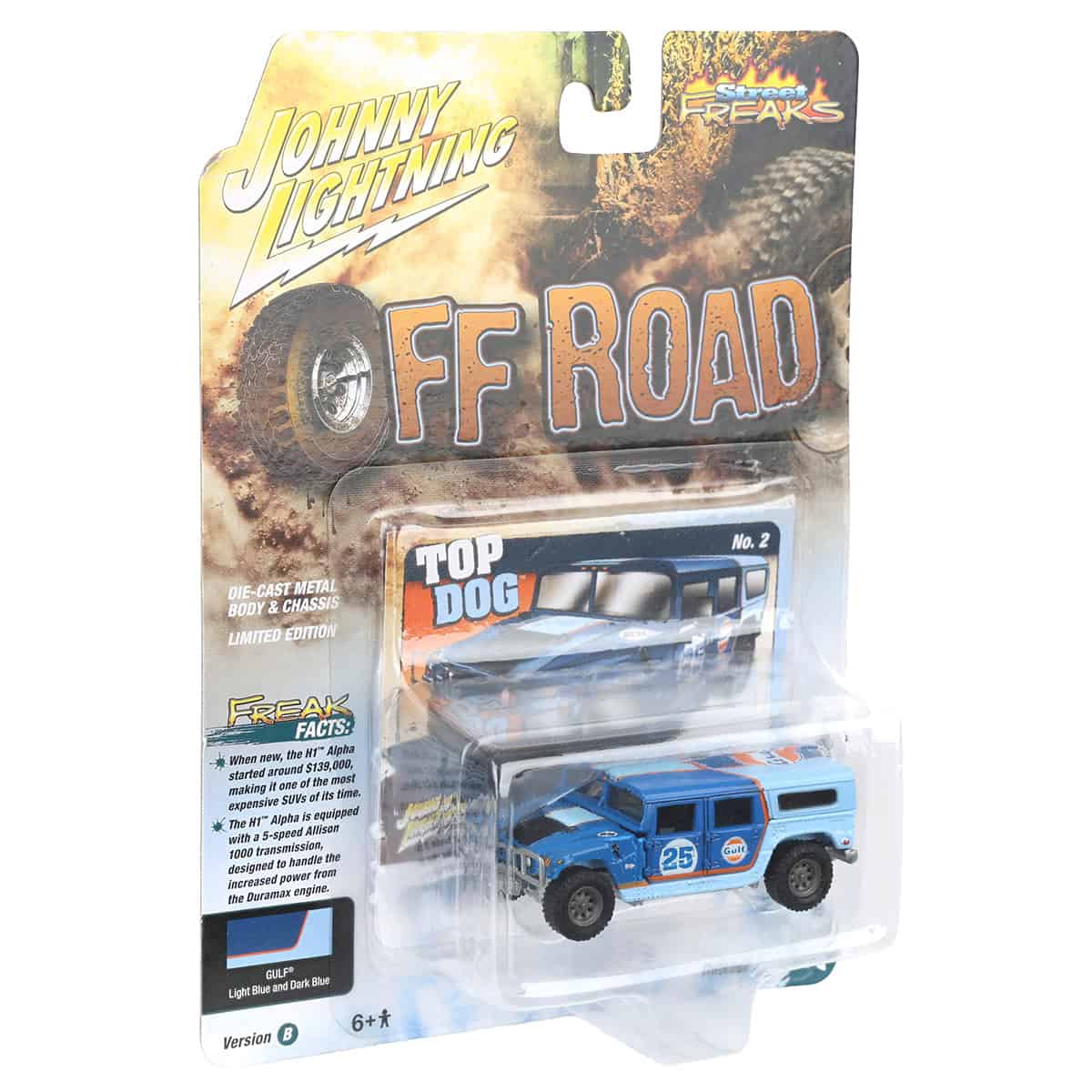 一点物 ポリヘル アメリカン 1/64 2006 Hummer H1 Alpha, Gulf Oil, Johnny Lightning Off Road