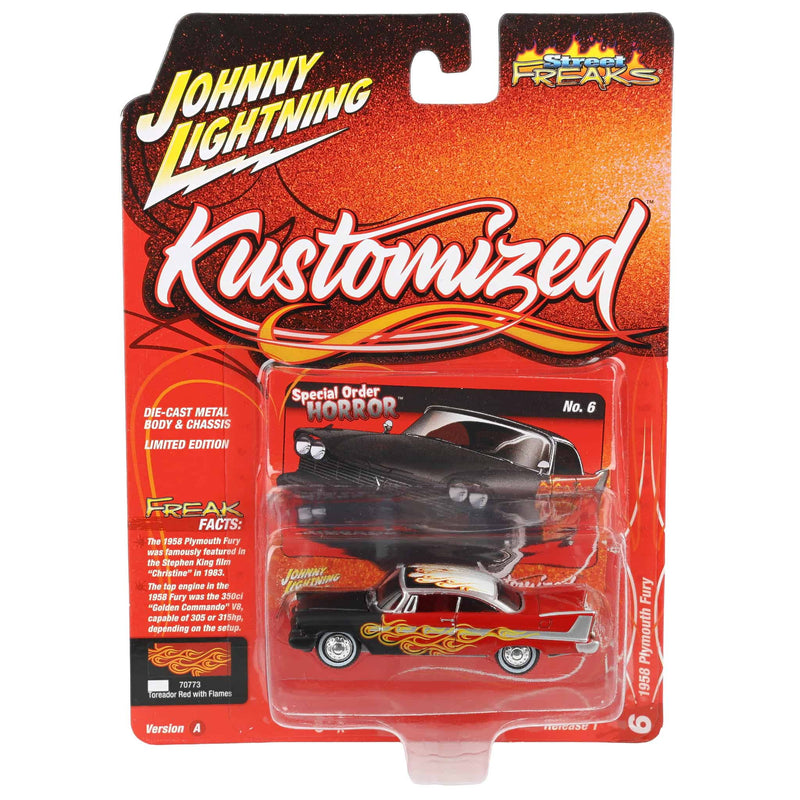 1/64 1958 Plymouth Fury with Flames, Johnny Lightning Kustomized