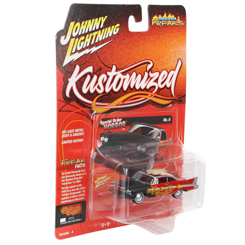 1/64 1958 Plymouth Fury with Flames, Johnny Lightning Kustomized