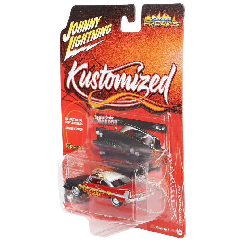 1/64 1958 Plymouth Fury with Flames, Johnny Lightning Kustomized