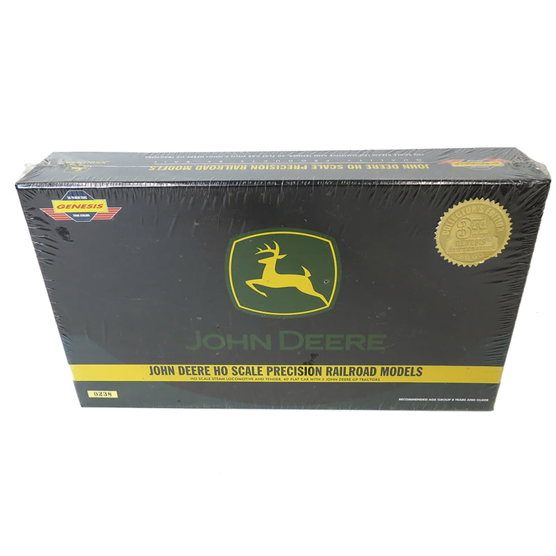 1/87 HO John Deere HO Scale PRecision Railroad Model by Athearn, Genesis Steam Locomotive with Flat Car, 3rd in Series, 2003