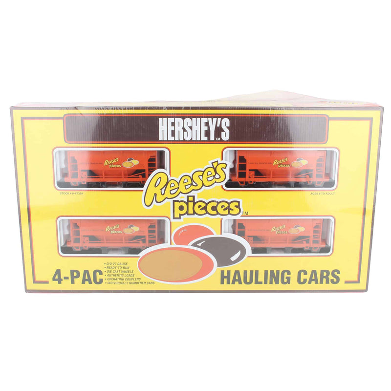 O/O-27 Scale Hershey's Reese's Pieces 4 Piece Hauling Cars Train Set by K-Line