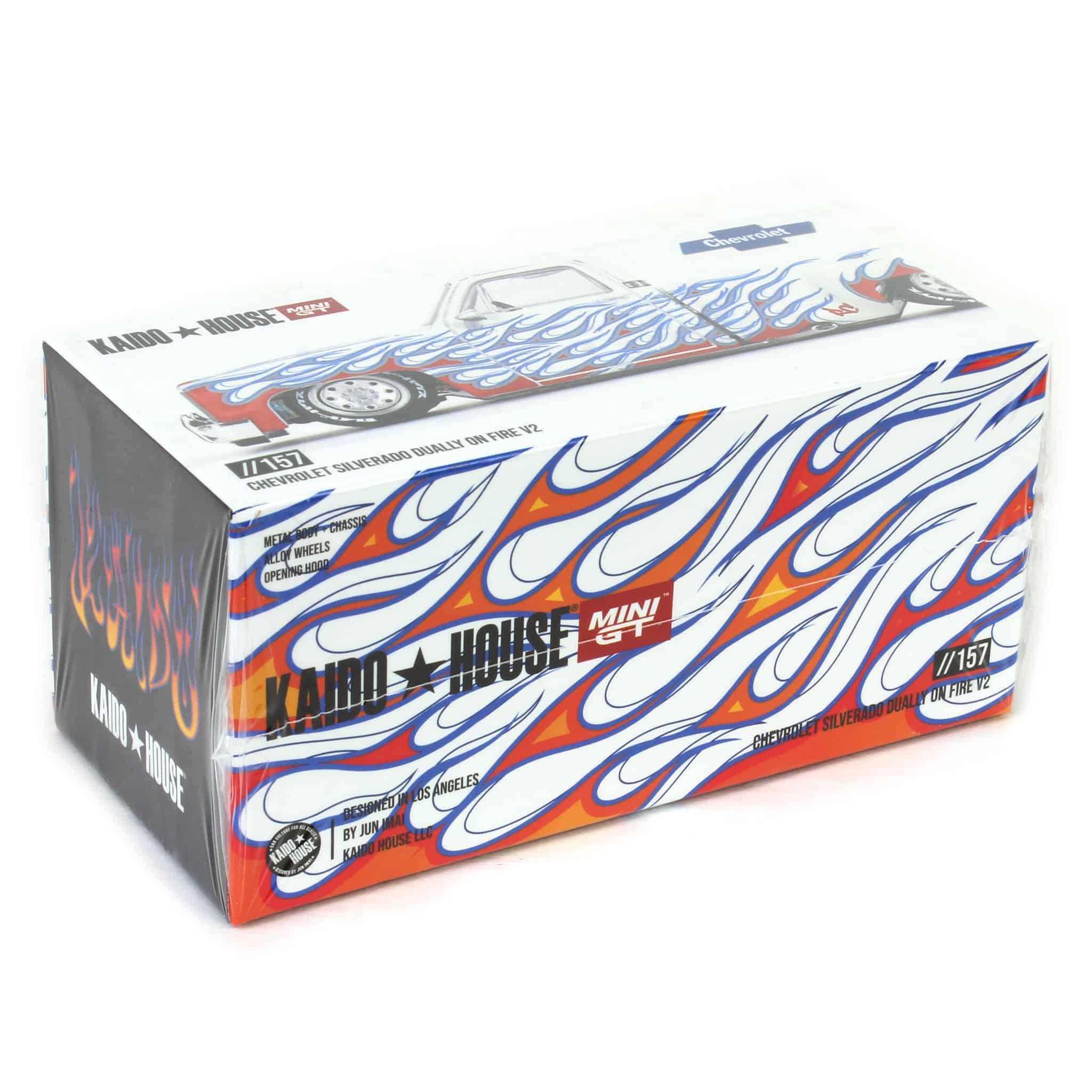 SEALED 1/64 Chevrolet Silverado Dually on Fire V2, White Flames