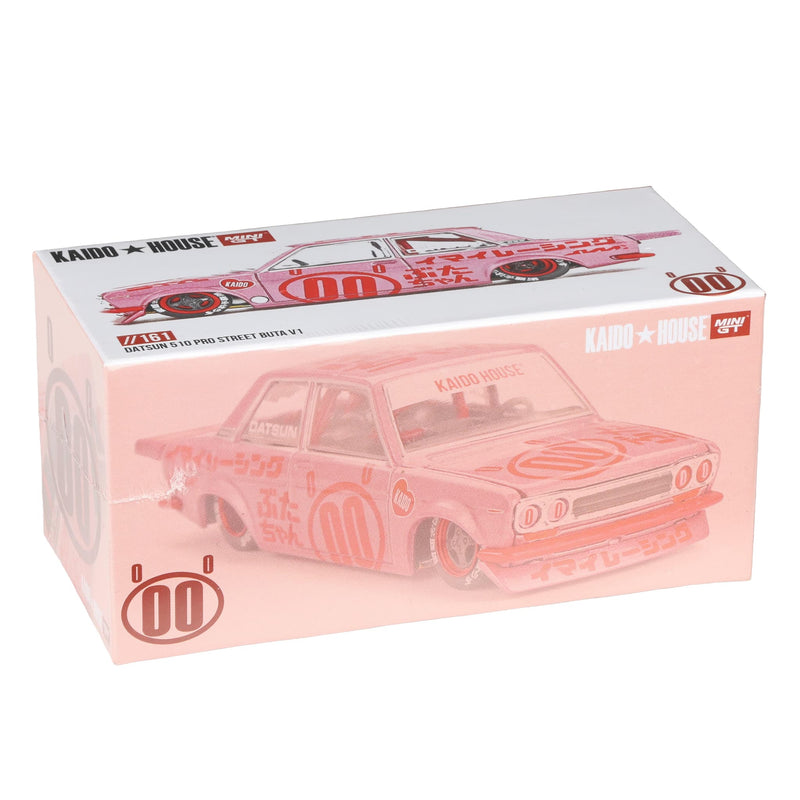 SEALED 1/64 Datsun 510 Pro Street Buta Z1, Pink, Kaido House x Mini GT - Chance for Raw Chase Unit