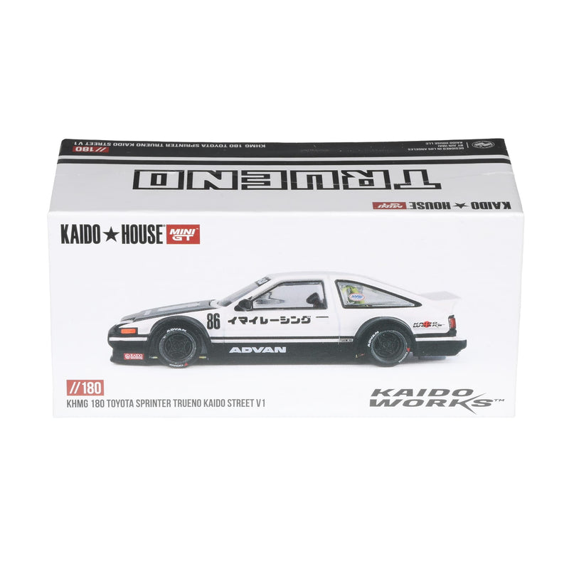 1/64 Toyota AE86 Sprinter Trueno, Kaido Street V1, White, Kaido House x Mini GT
