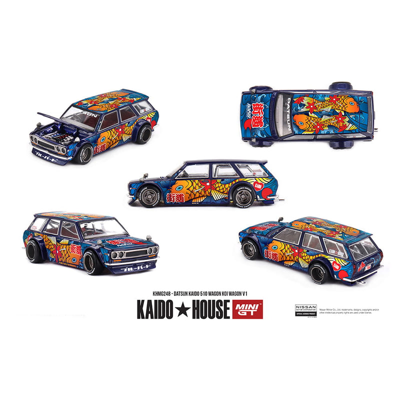 SEALED 1/64 Datsun 510 Wagon, Koi Wagon V1, Kaido House x Mini GT - Chance for Raw Chase Unit