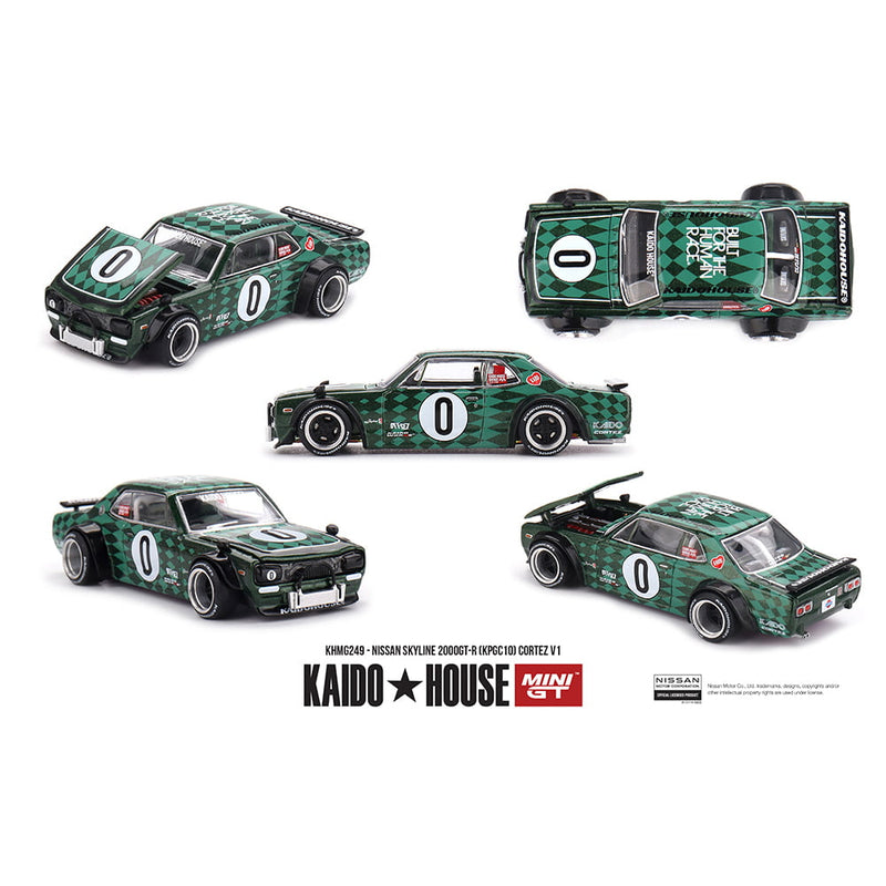 SEALED ~ 1/64 Nissan Skyline 2000GT-R (KPGC10) Cortez V1, Green by Mini GT, Kaido House x Mini GT
