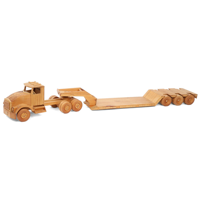 48-Inch Wooden Kenworth Semi with Lowboy Trailer by Kaye's Toy Shop